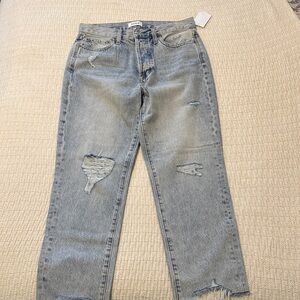 Pistola High Rise Distressed Jeans - Light Blue